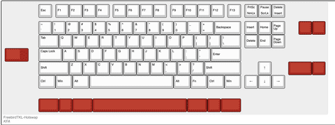 FreeBird TKL Hot-Swap Keys Layout