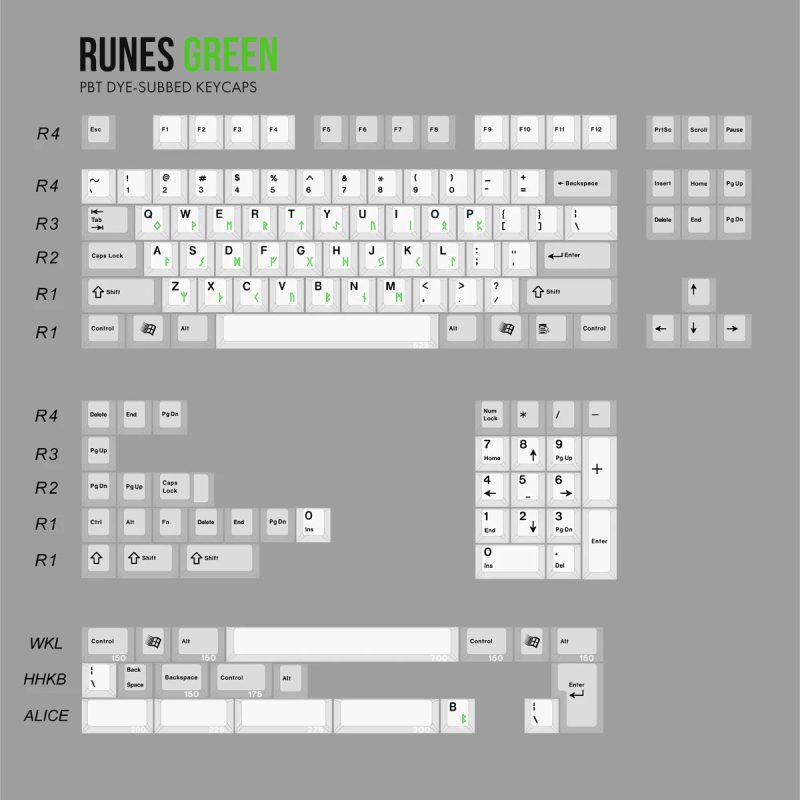 JC Studio Runes Keycap Set Dye-Sub PBT - KeebsForAll