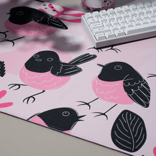 Pink pink robin deskmat