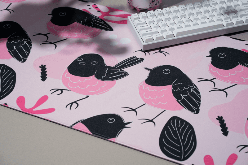 Pink pink robin deskmat