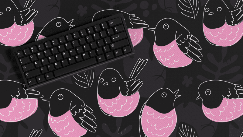 Pink Robin Deskmats - KeebsForAll